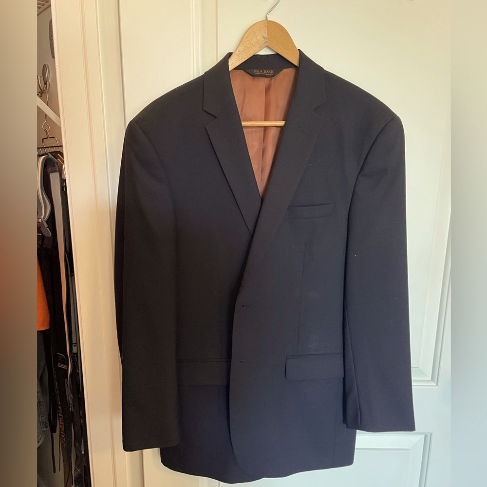 Jos A Bank classic blue blazer, 40R. Great condition.